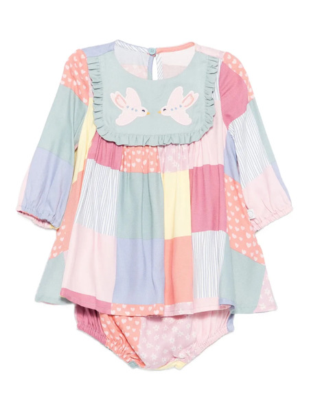  Stella Mccartney Kids Patchwork Bird-applique Dress - Blue 