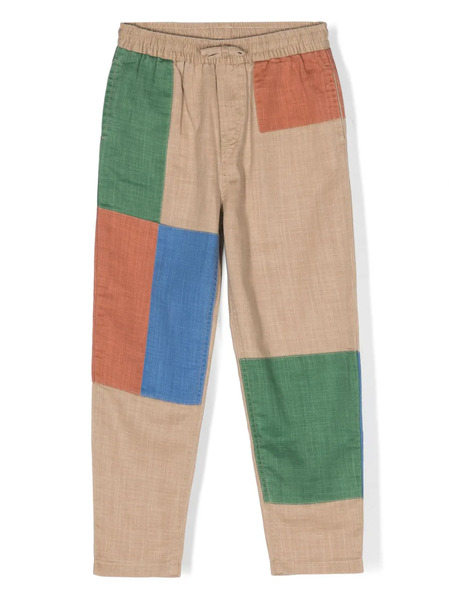  Stella Mccartney Kids Patchwork Cotton Trousers - Neutrals 