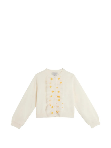  Stella Mccartney Kids Ruffled Floral Cardigan - Neutrals 