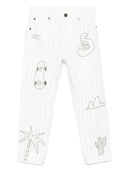  Stella Mccartney Kids Skaterboard-print Jeans - White 