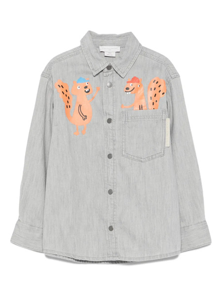  Stella Mccartney Kids Squirrel-pocket Shirt - Grey 