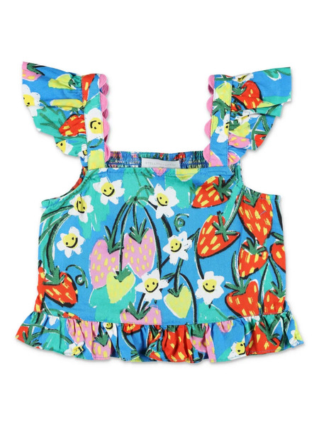  Stella Mccartney Kids Strawberry-print Top - Blue 