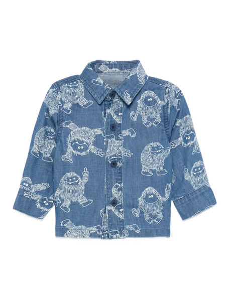  Stella Mccartney Kids Yeti-print Denim Shirt - Blue 