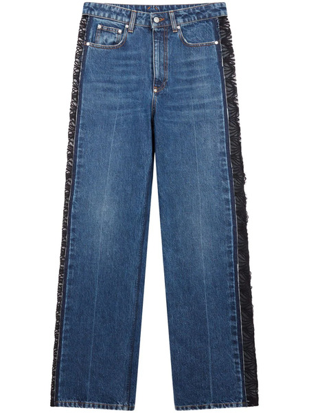  Stella Mccartney Lace-panelling Straight-leg Jeans - Blue 
