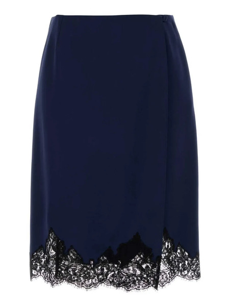  Stella Mccartney Lace-trim Satin Midi Skirt - Blue 