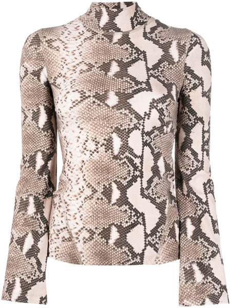  Stella Mccartney Leopard-print High Neck Top - Brown 