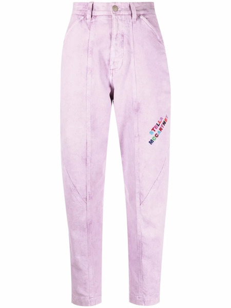  Stella Mccartney Logo-embroidered Tapered Jeans - Purple 
