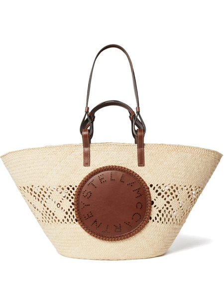  Stella Mccartney Logo-perforated Tote Bag - Neutrals 