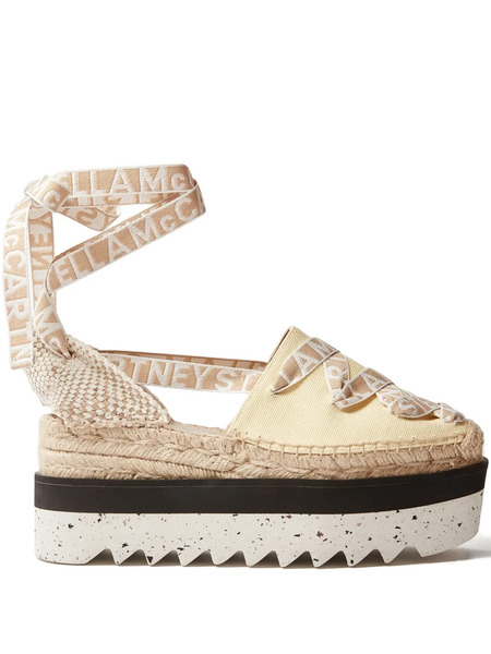 Stella Mccartney 80mm Platform Ribbon-detail Espadrille - Neutrals 