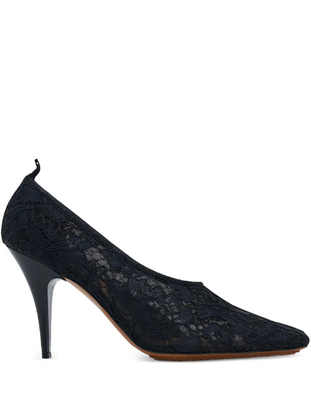  Stella Mccartney 95mm Square-toe Lace Pumps - Black 