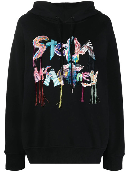  Stella Mccartney Oversized Logo-collage Hoodie - Black 