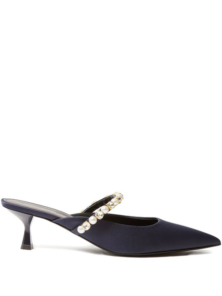  Stella Mccartney Pearl-embellished Heeled Sandals - Blue 