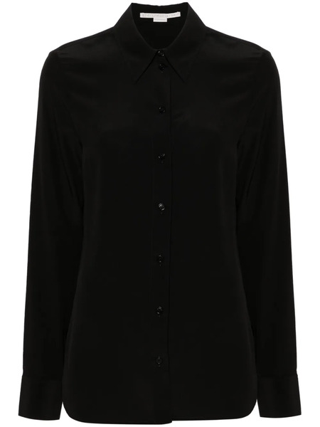  Stella Mccartney Pointed-collar Silk Shirt - Black 