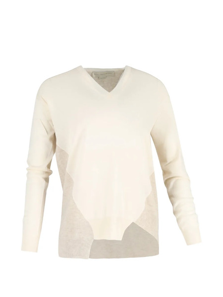  Stella Mccartney Pre-owned Asymmetric-hem V-neck Sweater - Neutrals 