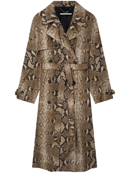  Stella Mccartney Python-print Belted Trench - Neutrals 