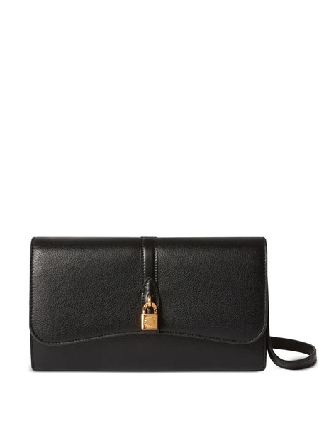  Stella Mccartney Ryder Padlock Flap Continental Wallet Bag - Black 