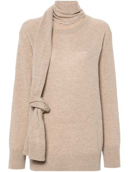  Stella Mccartney Sash-detail Cashmere-blend Jumper - Neutrals 