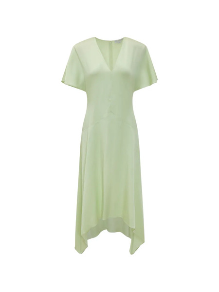  Stella Mccartney Satin V-neck Dress - Green 