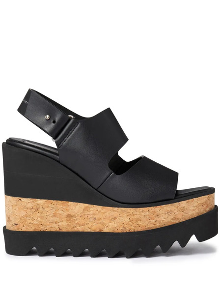  Stella Mccartney Sneak-elyse Wedge Sandals - Black 
