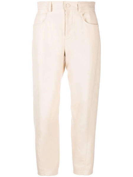  Stella Mccartney Straight Leg Faux Leather Trousers - Neutrals 