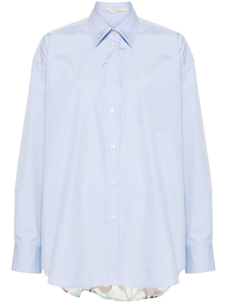  Stella Mccartney Straight-point Collar Panelled Shirt - Blue 