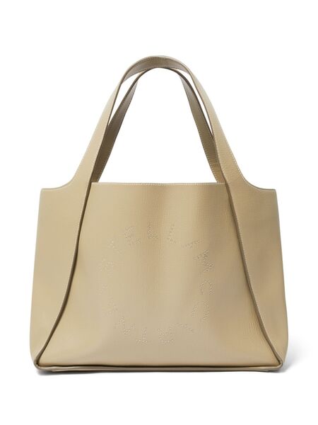  Stella Mccartney Studded-logo Tote Bag - Neutrals 