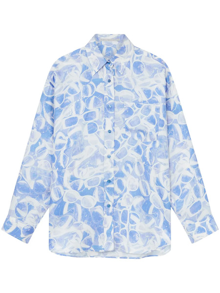  Stella Mccartney Sunglasses-print Shirt - Blue 