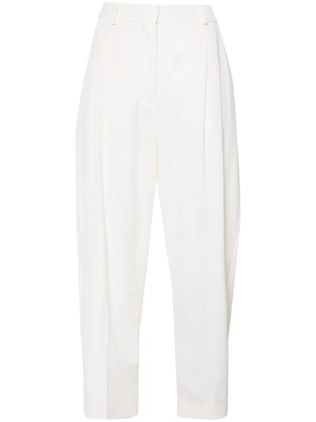  Stella Mccartney Tapered-leg Cropped Wool Trousers - Neutrals 