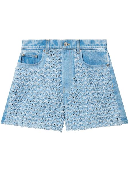  Stella Mccartney Textured Denim Shorts - Blue 