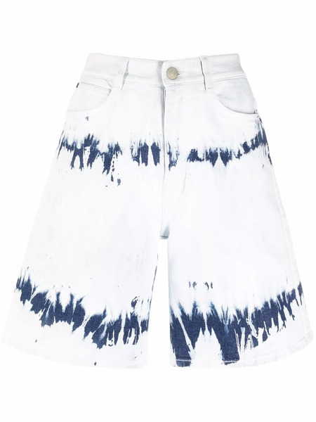  Stella Mccartney Tie-dye Denim Shorts - Blue 
