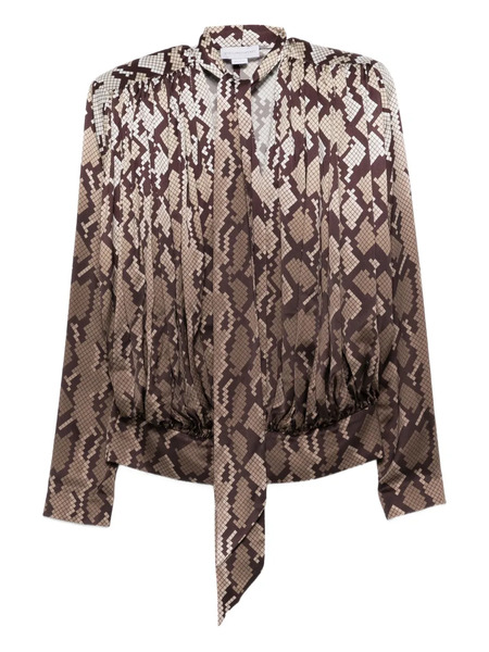 Stella Mccartney Tie Snake Print Top - Brown 