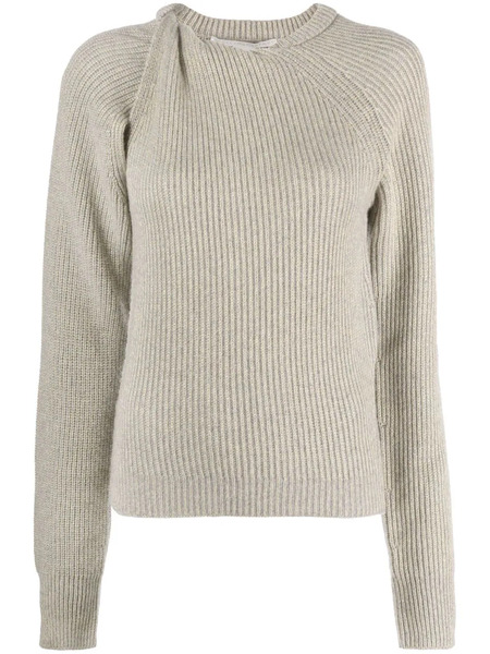  Stella Mccartney Twist-detail Ribbed Jumper - Grey 