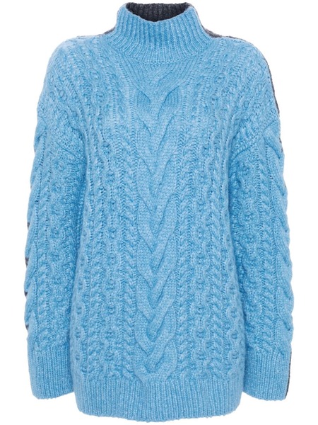  Stella Mccartney Two-tone Cable-knit Jumper - Blue 