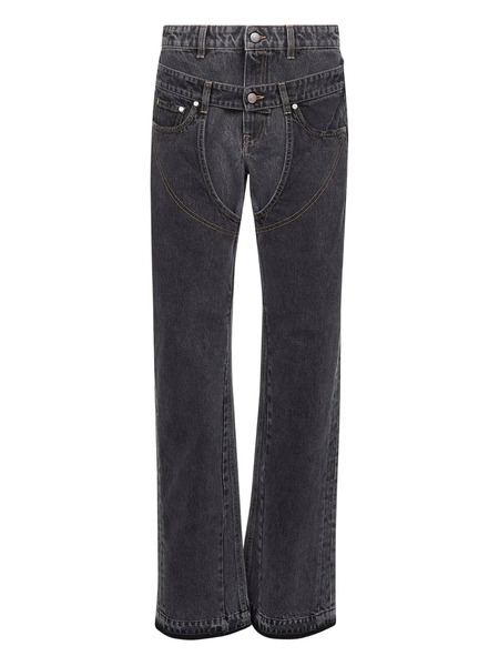  Stella Mccartney Two-tone Double-waistband Jeans - Grey 