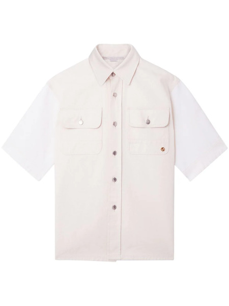  Stella Mccartney Utility Short-sleeved Denim Shirt - Neutrals 