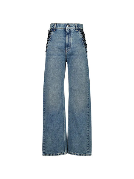  Stella Mccartney Wide-leg Lace-up Jeans - Blue 