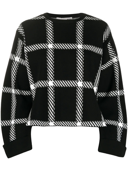  Stella Mccartney Windowpane Check Print Sweatshirt - Black 