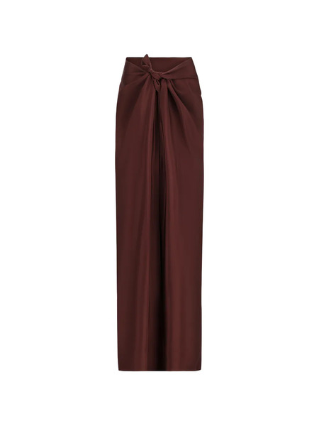  Stephan Janson Knotted Detail Long Skirt - Brown 