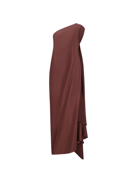  Stephan Janson One-shoulder Draped Maxi Dress - Brown 