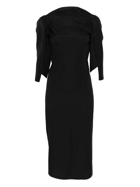  Stephan Janson Puff-sleeve Sheath Midi Dress - Black 