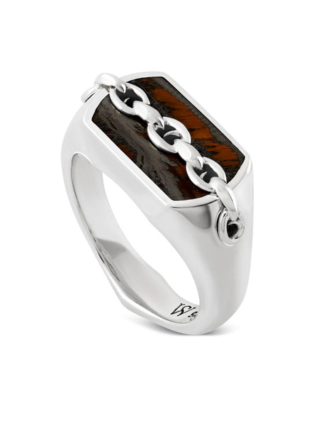  Stephen Webster Inline Tiger Eye Pinky Ring - Silver 