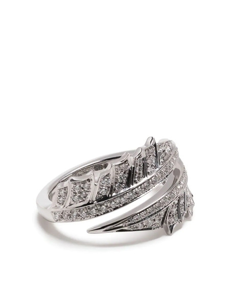 Stephen Webster 18kt White Gold Magnipheasant Split Diamond Ring - Silver 