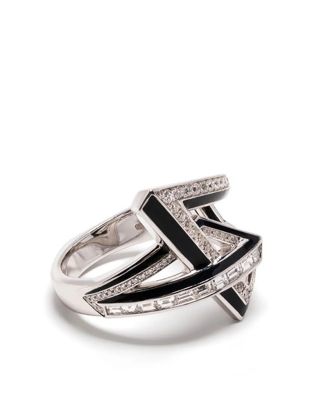  Stephen Webster 18kt White Gold Vertigo Obtuse Diamond Ring - Silver 