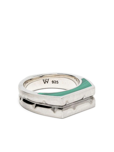  Stephen Webster Sterling Silver Thorn Addiction Malachite Ring 