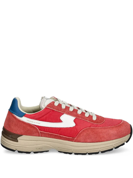  Stepney Workers Club Suede Panelled Sneakers - Red 