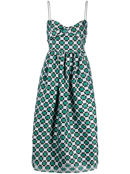  Stine Goya Arya Check Pattern Midi Dress - Blue 