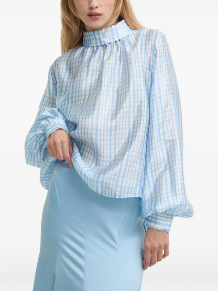  Stine Goya Check-pattern Blouse - Blue 