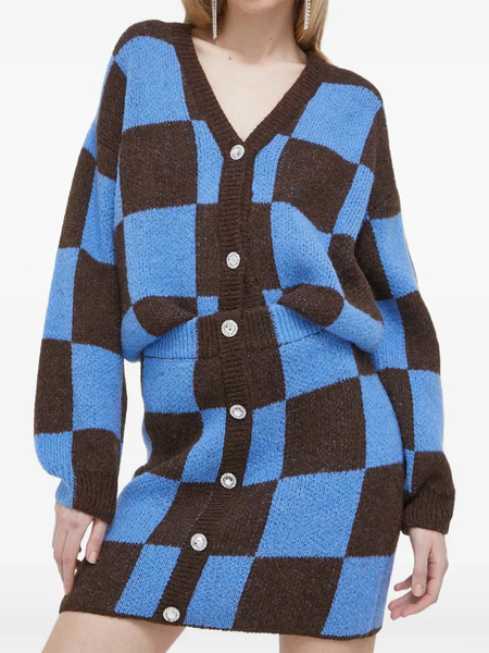  Stine Goya Checkerboard Button Mini Skirt - Blue 