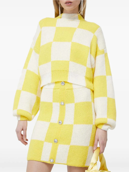  Stine Goya Checkerboard Button Mini Skirt - Yellow 
