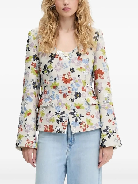  Stine Goya Floral-brocade Jacket - White 